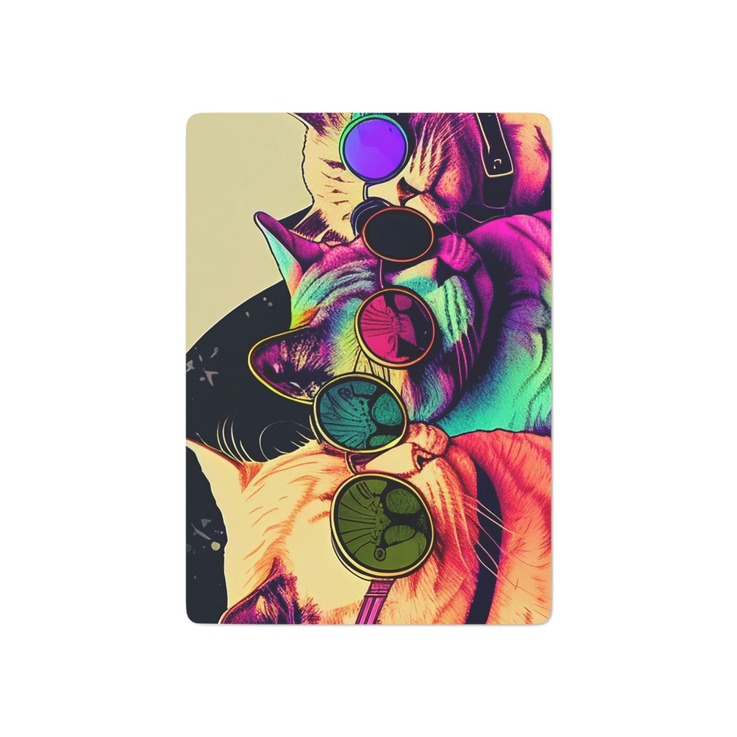 Psychedelic Cats Poker Cards