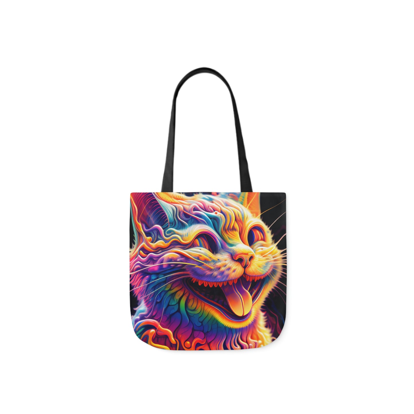 Acid Cat Canvas Tote Bag