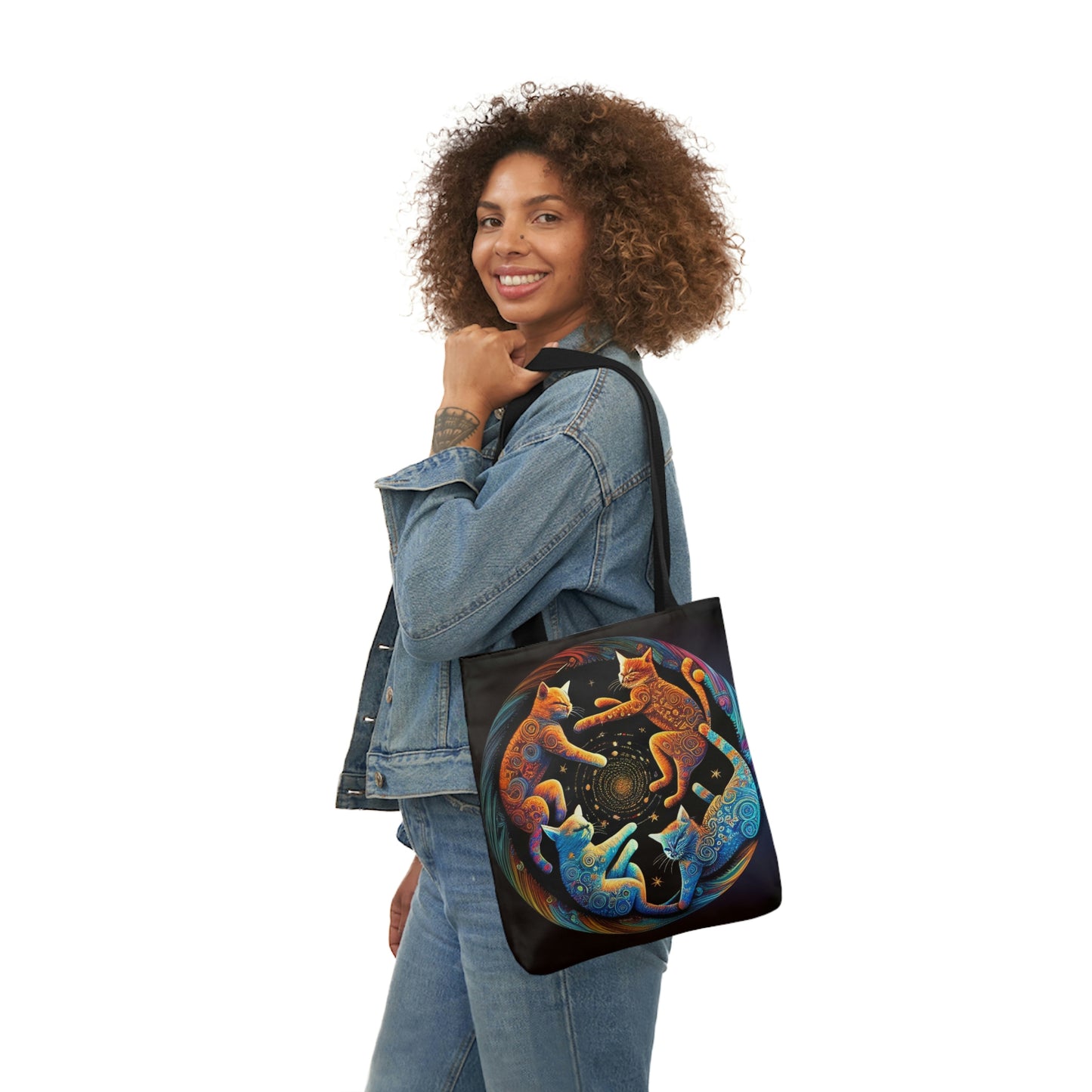 Circling Cats Canvas Tote Bag