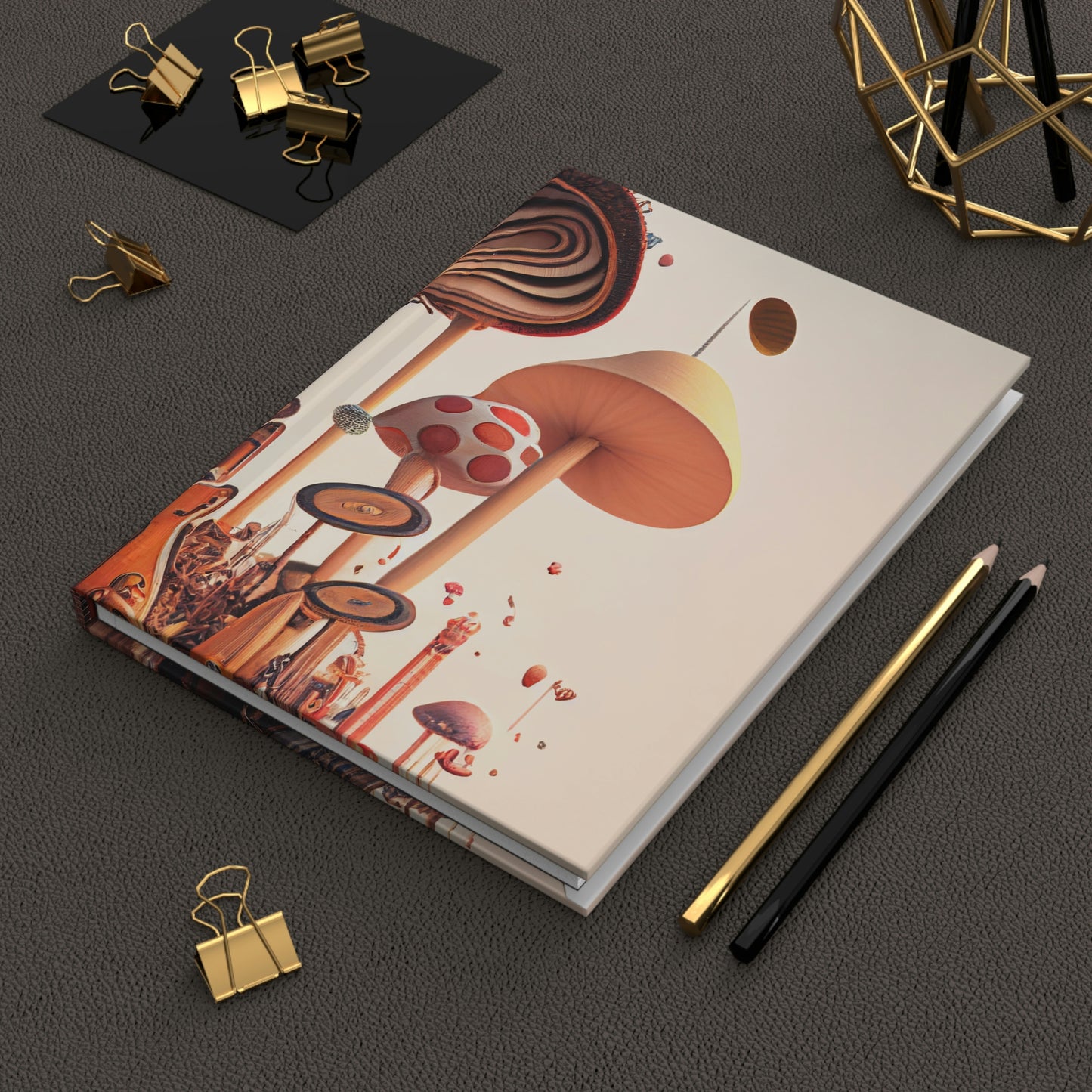 Guitar Mushroom Hardcover Journal