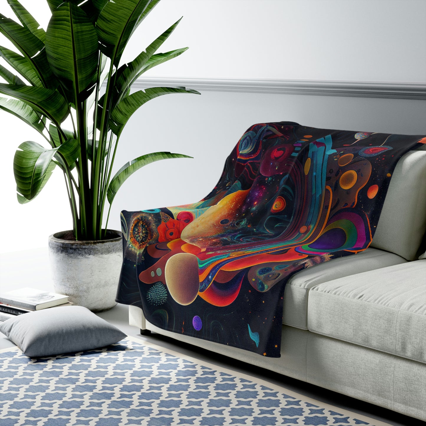 Trippy Planetary Plush Blanket