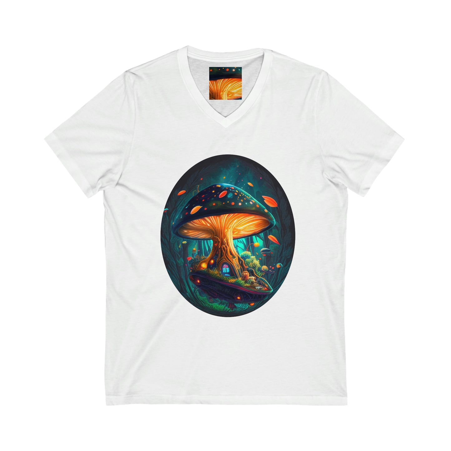 Mushroom Short Sleeve V-Neck Tee