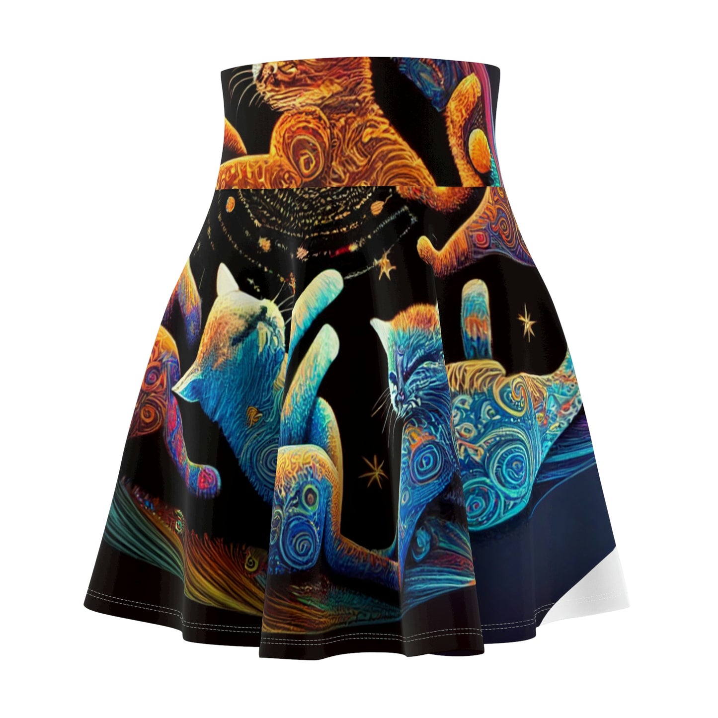 Psychedelic Cats Women's Skater Skirt