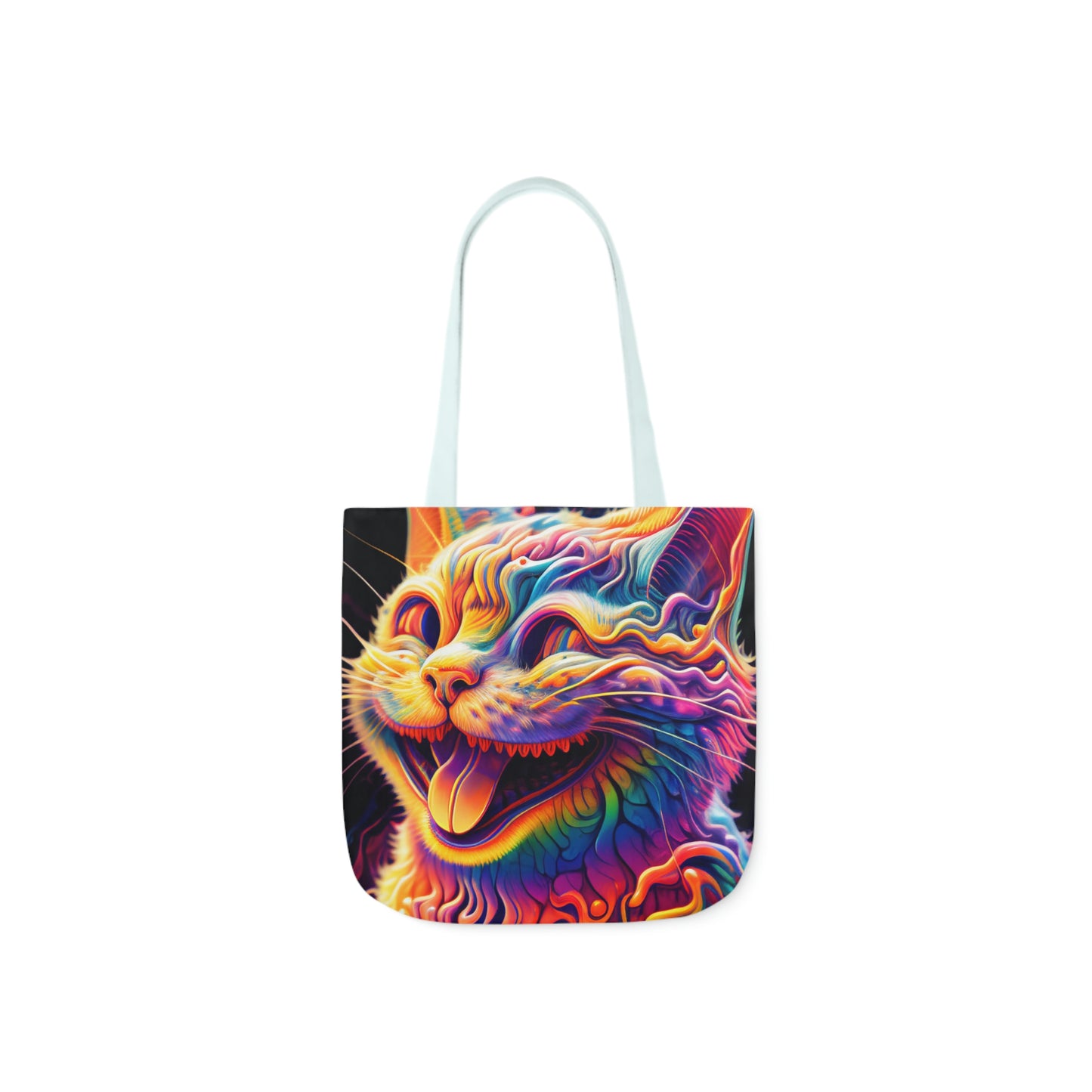 Acid Cat Canvas Tote Bag