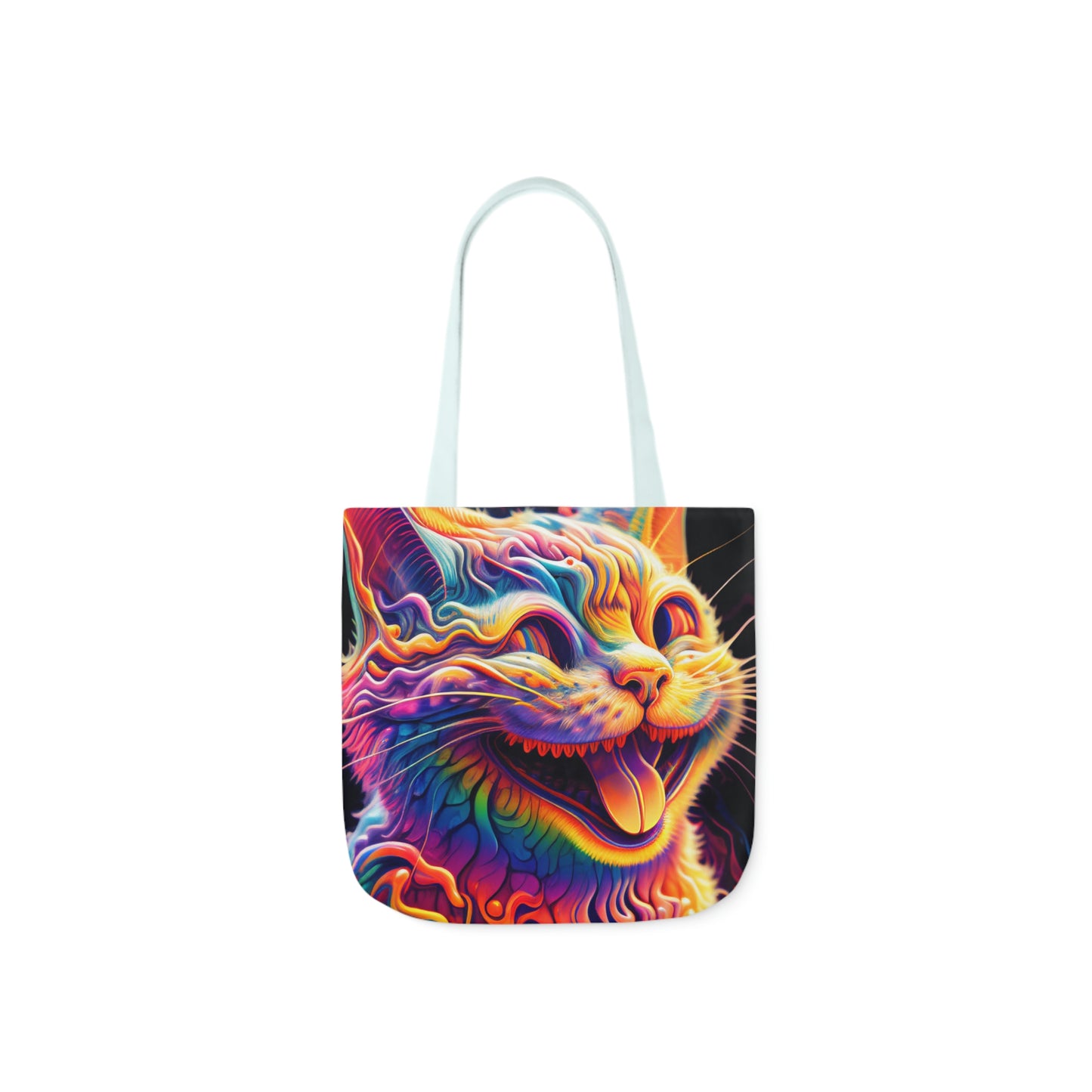 Acid Cat Canvas Tote Bag