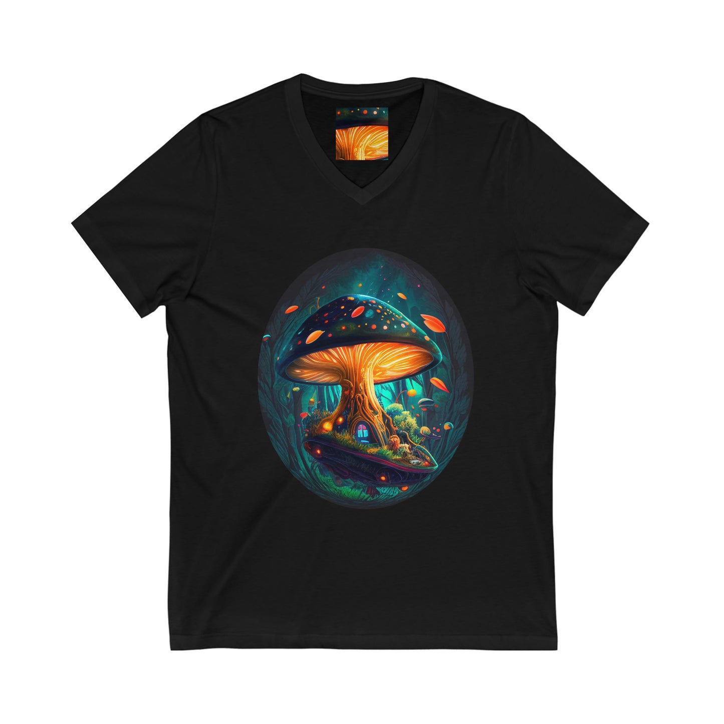Mushroom Short Sleeve V-Neck Tee