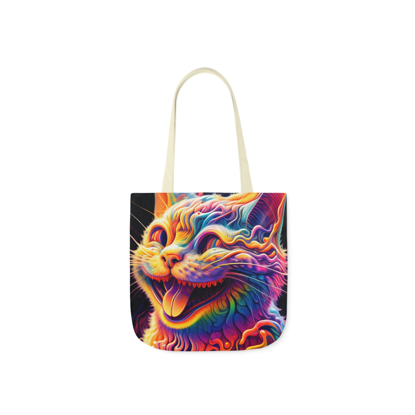 Acid Cat Canvas Tote Bag