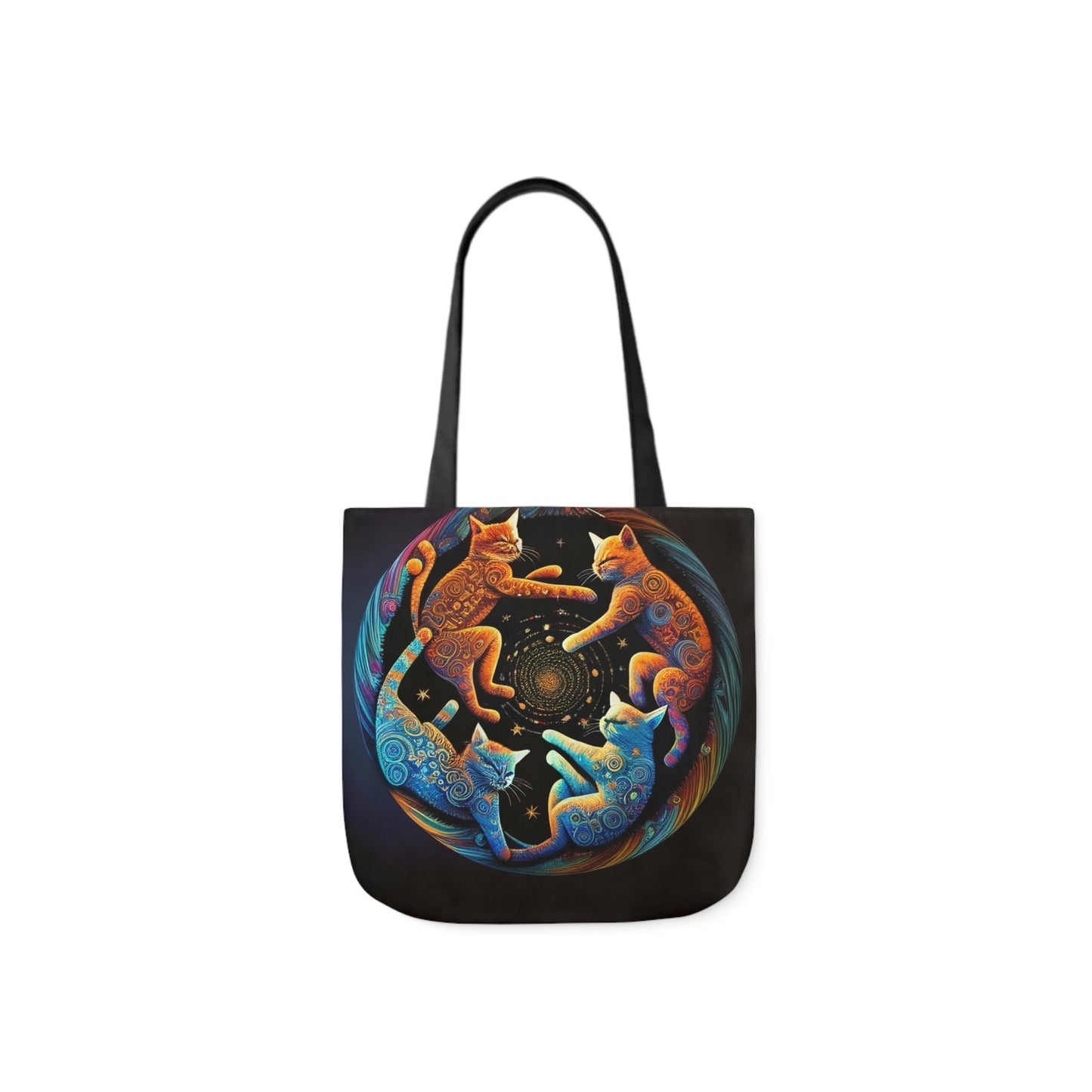 Circling Cats Canvas Tote Bag