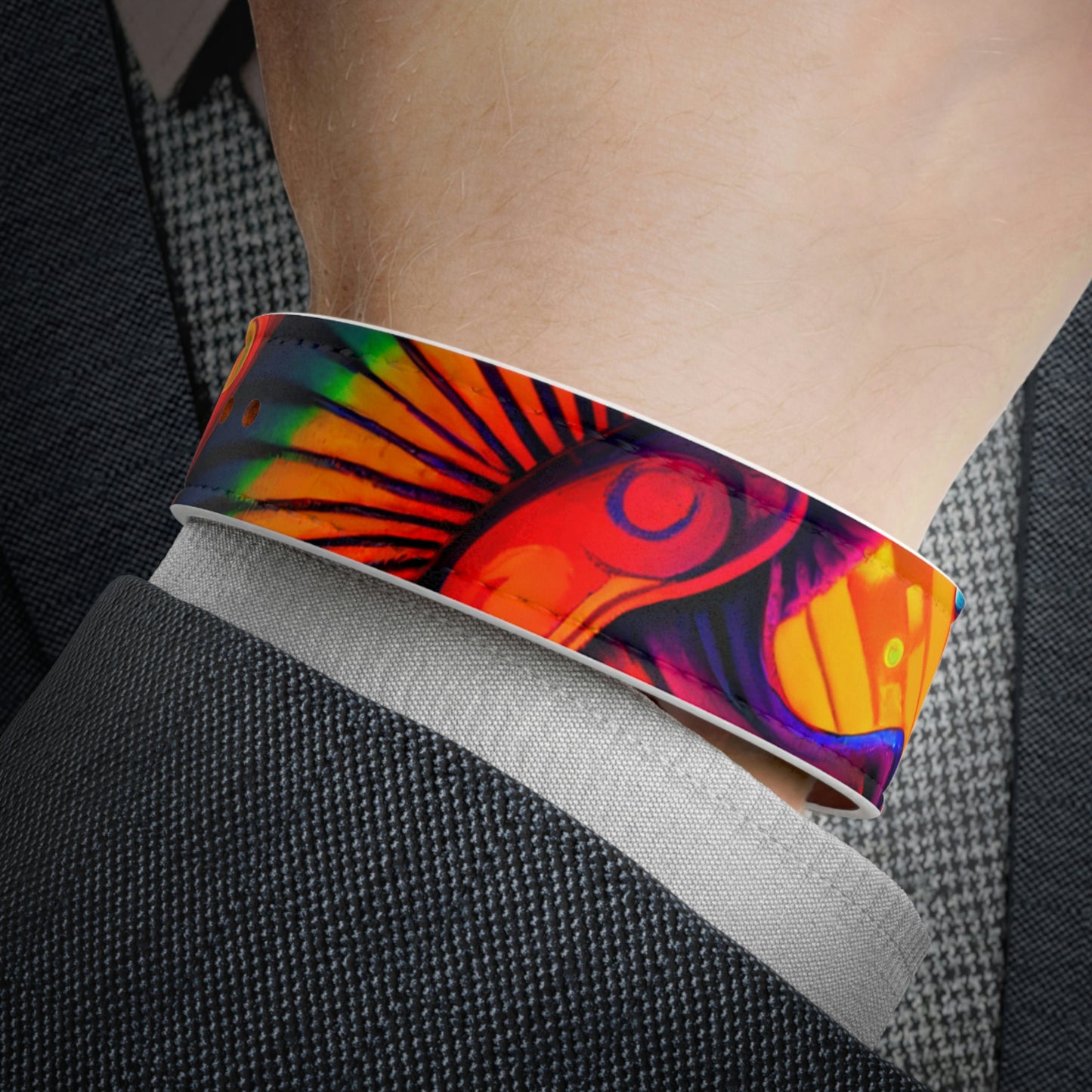 Mushroom Faux Leather Wristband