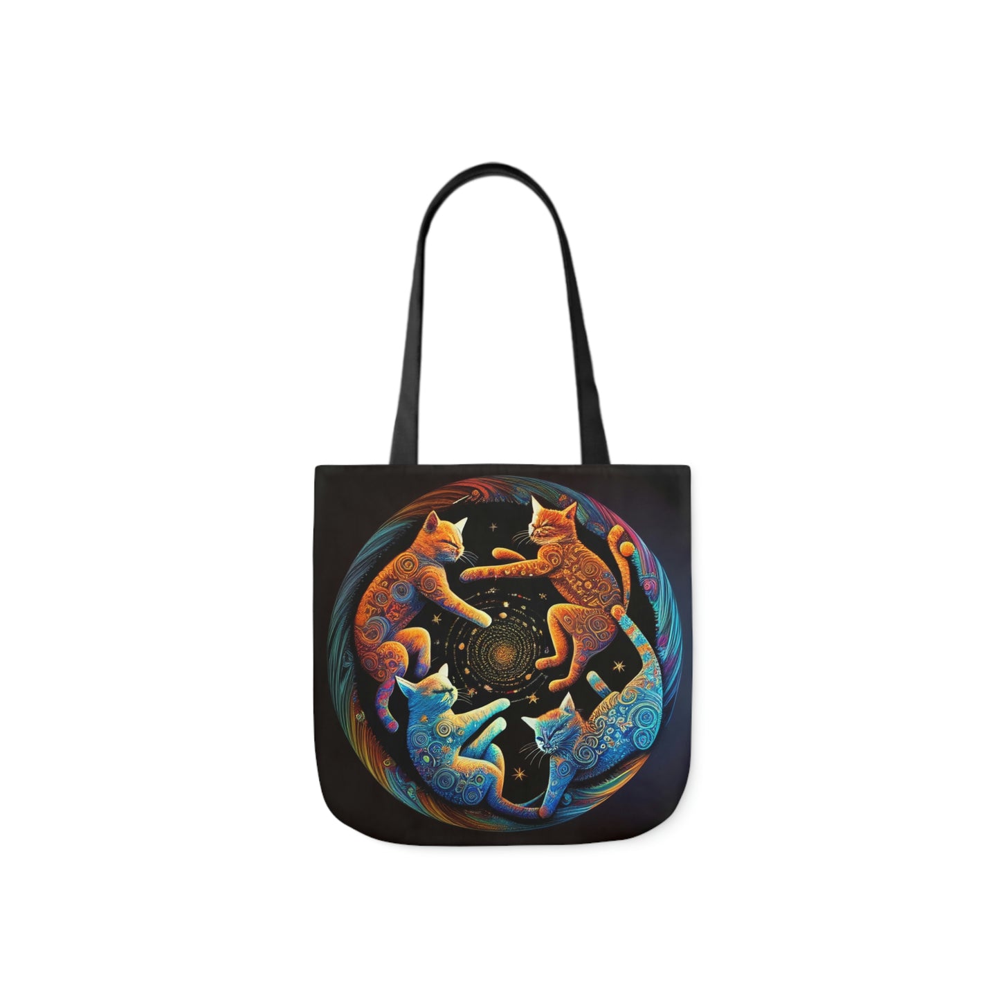 Circling Cats Canvas Tote Bag