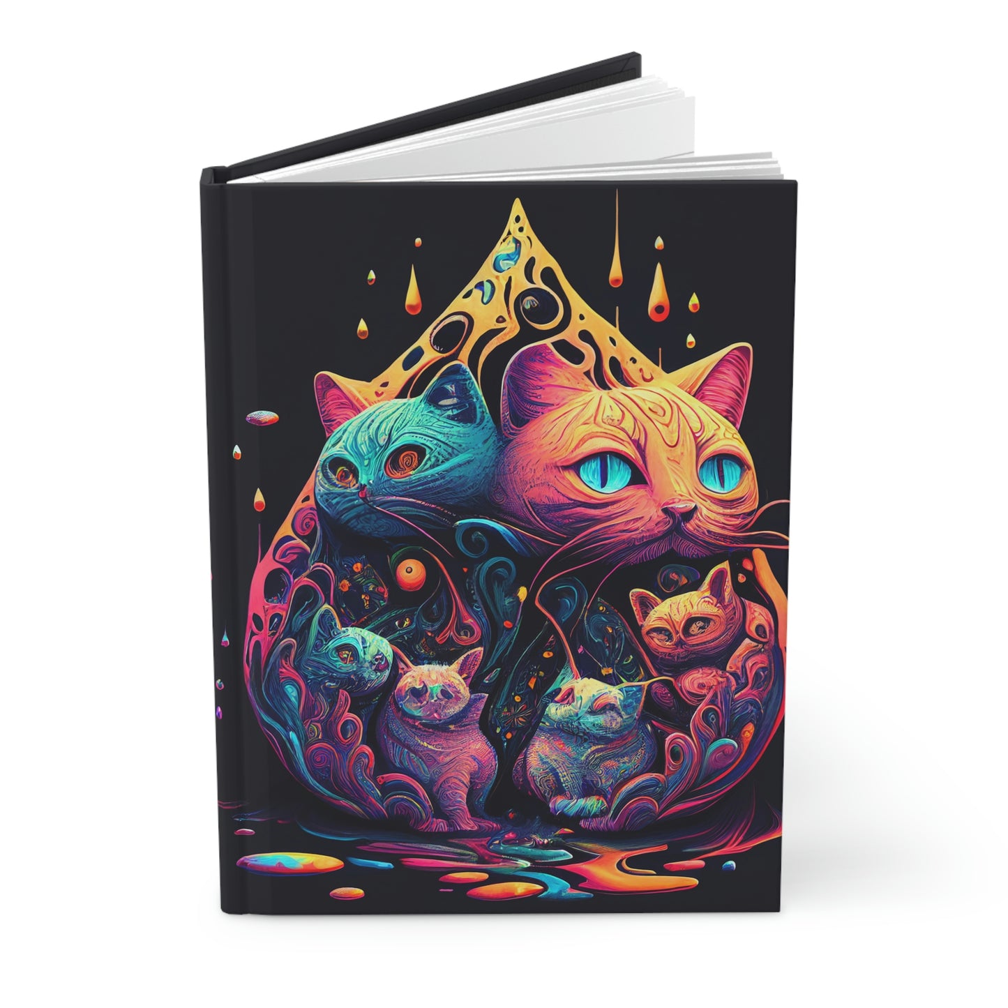 Psychedelic Cats Hardcover Journal