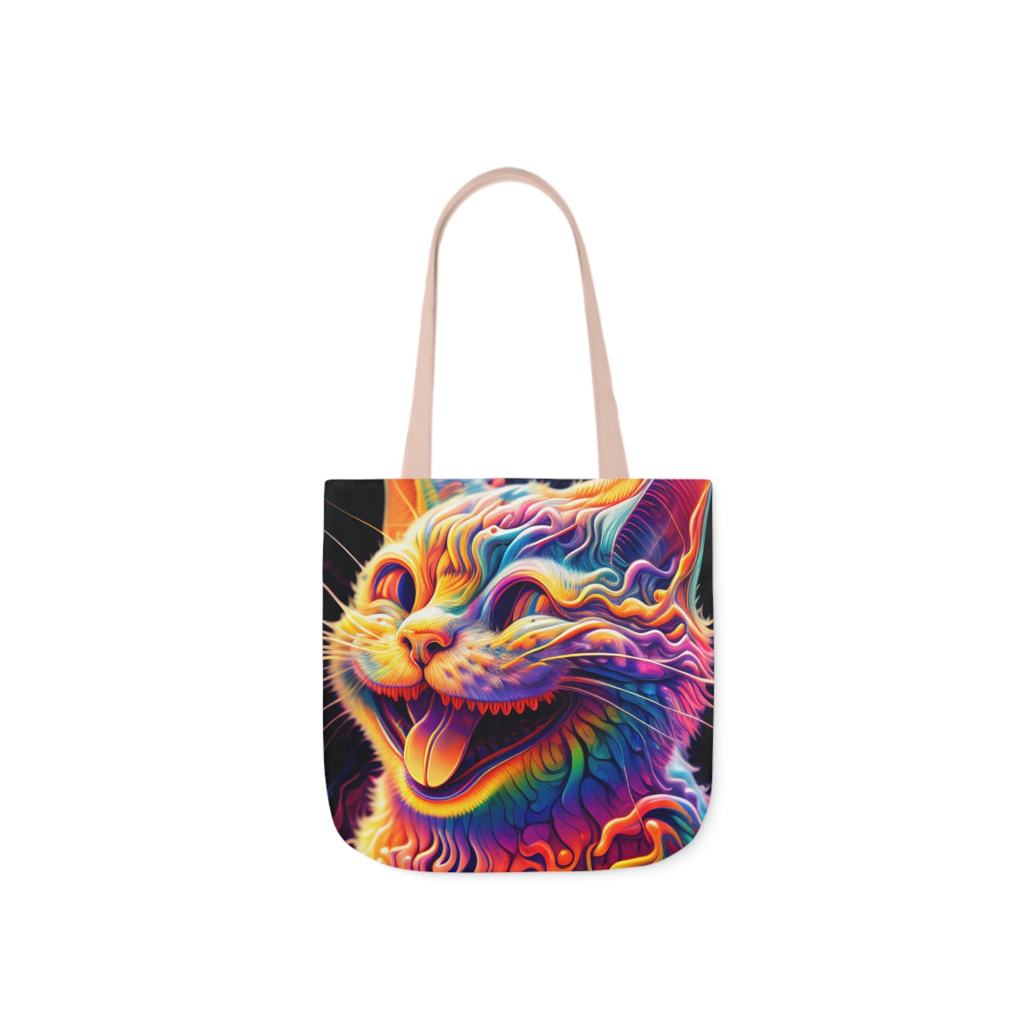Acid Cat Canvas Tote Bag