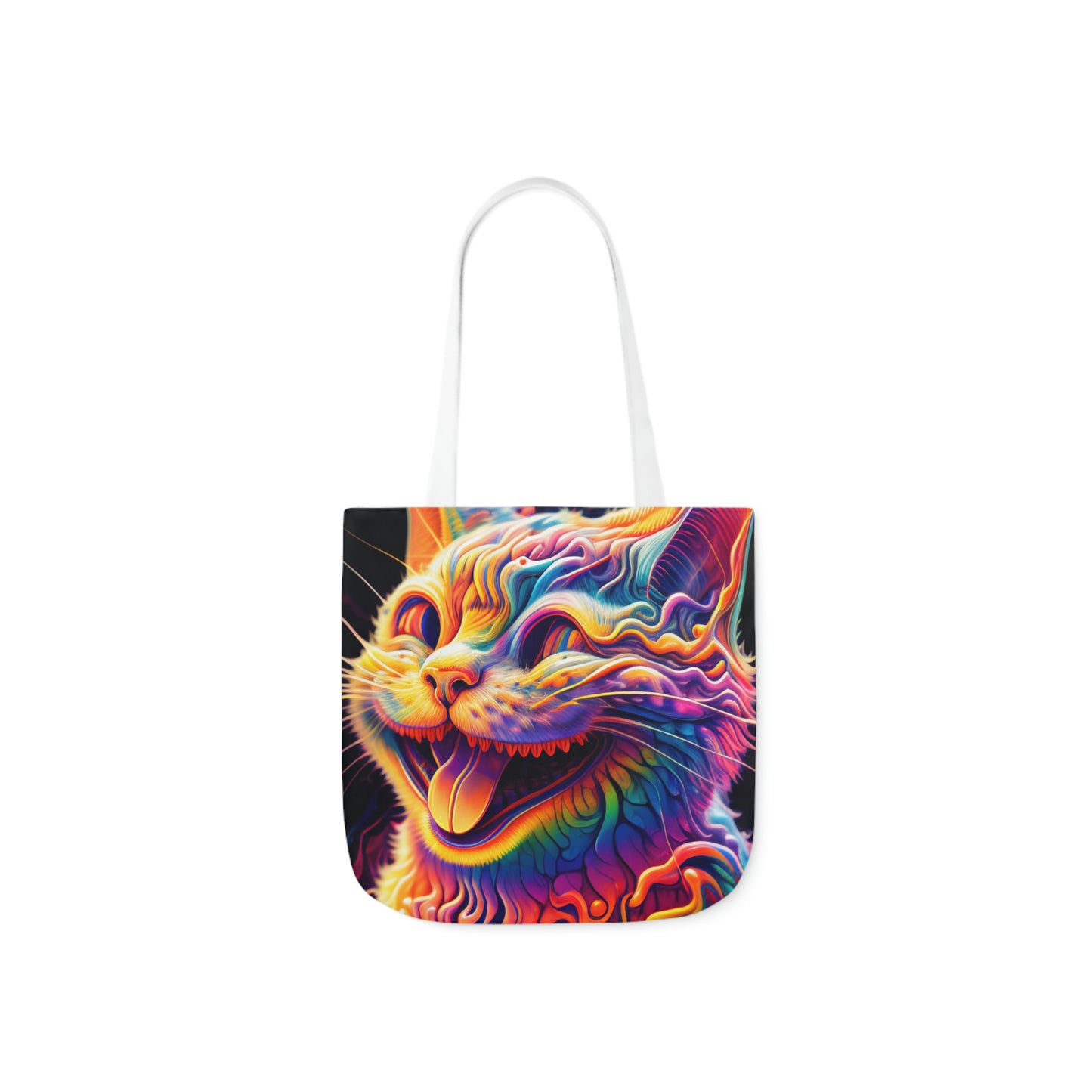 Acid Cat Canvas Tote Bag