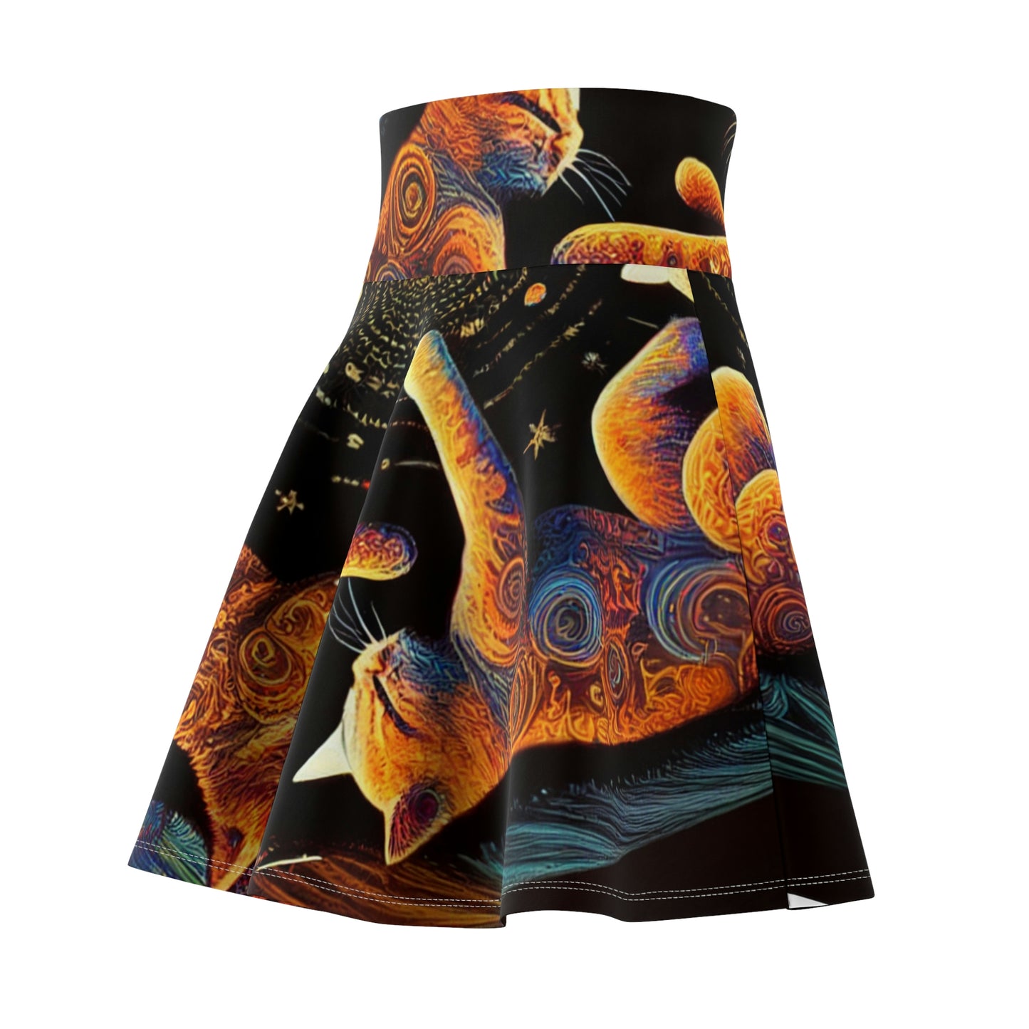 Psychedelic Cats Women's Skater Skirt