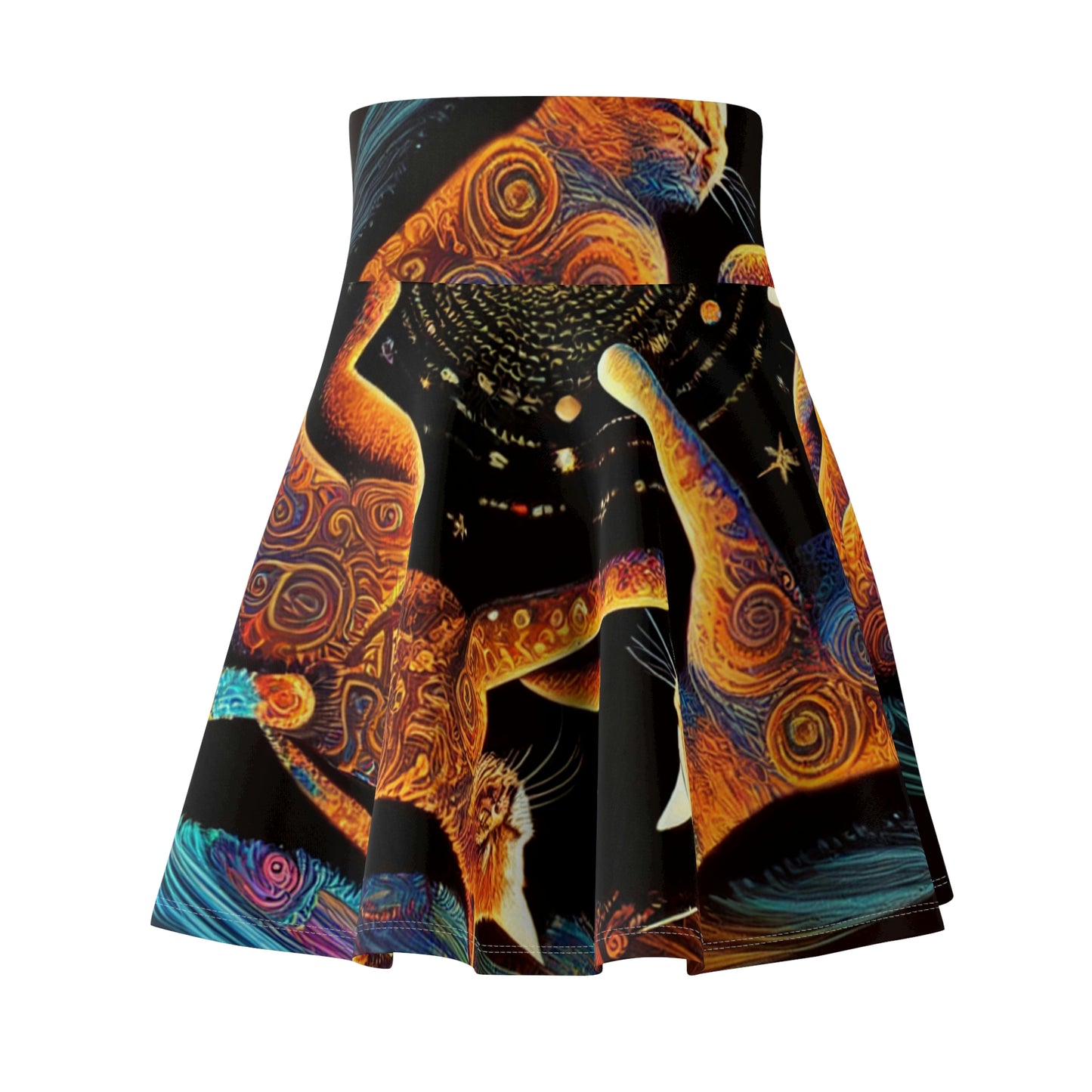 Psychedelic Cats Women's Skater Skirt