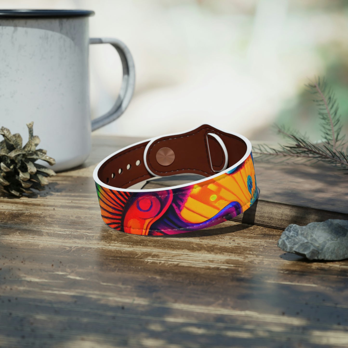 Mushroom Faux Leather Wristband