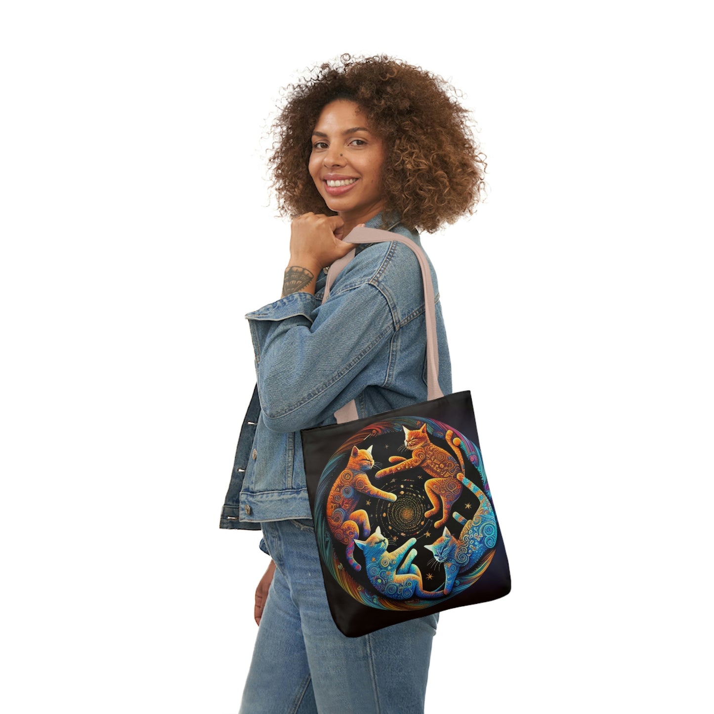 Circling Cats Canvas Tote Bag