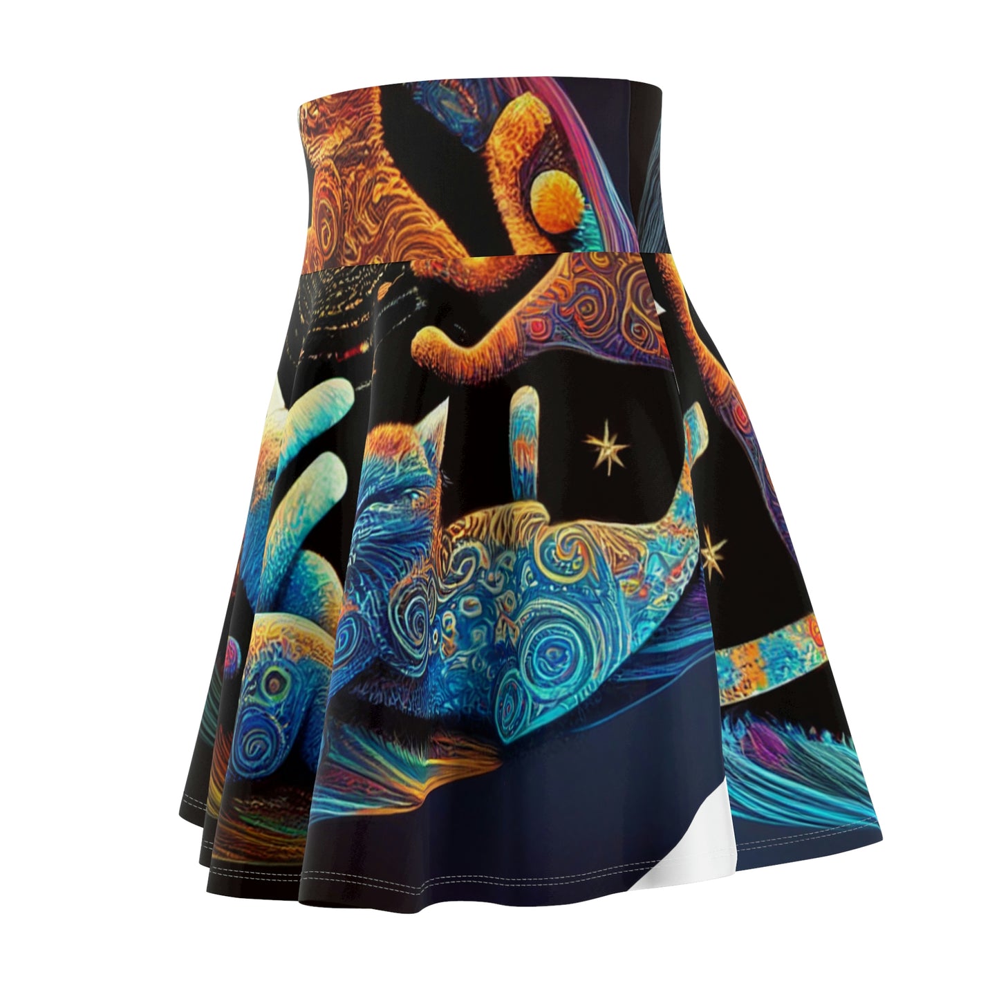 Psychedelic Cats Women's Skater Skirt