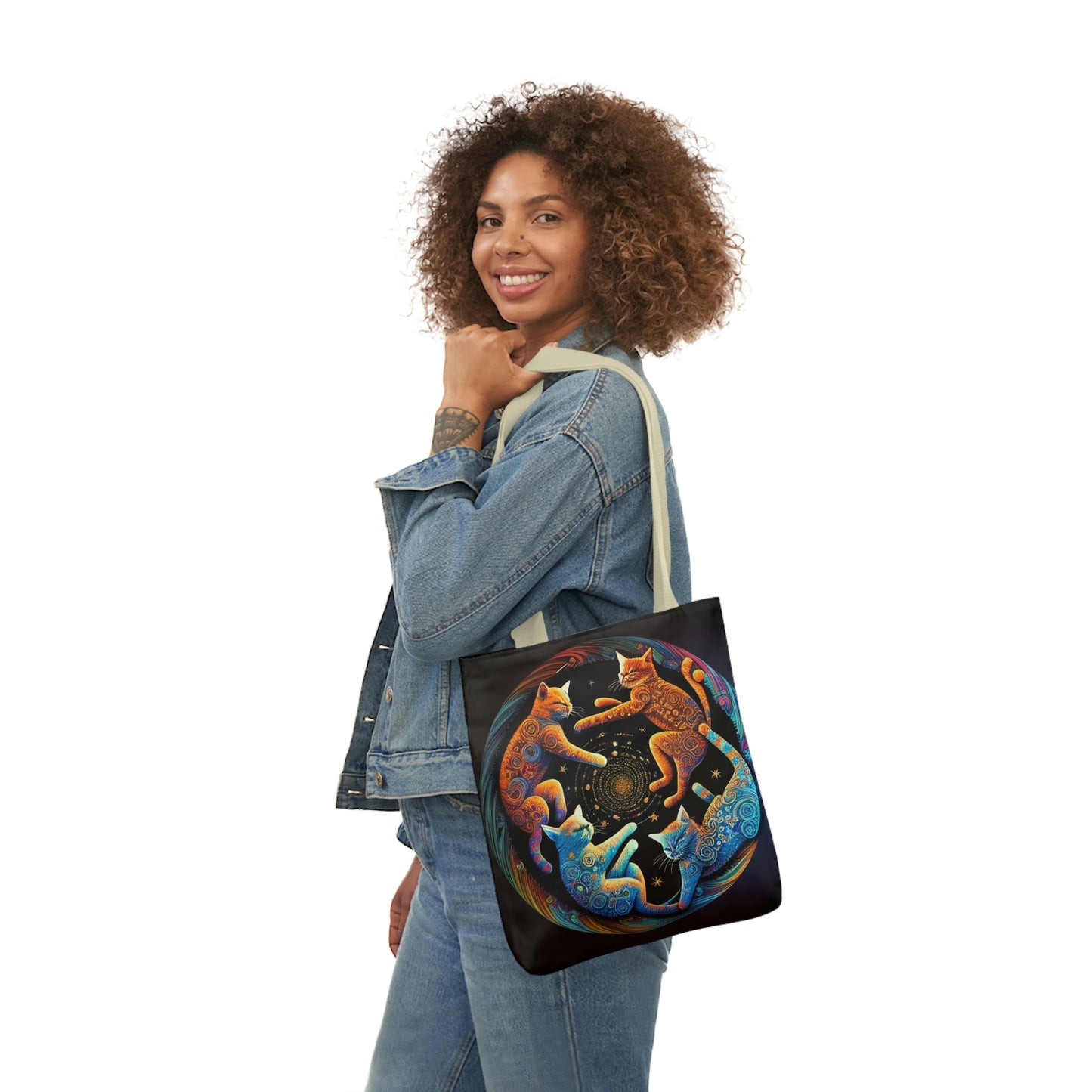 Circling Cats Canvas Tote Bag