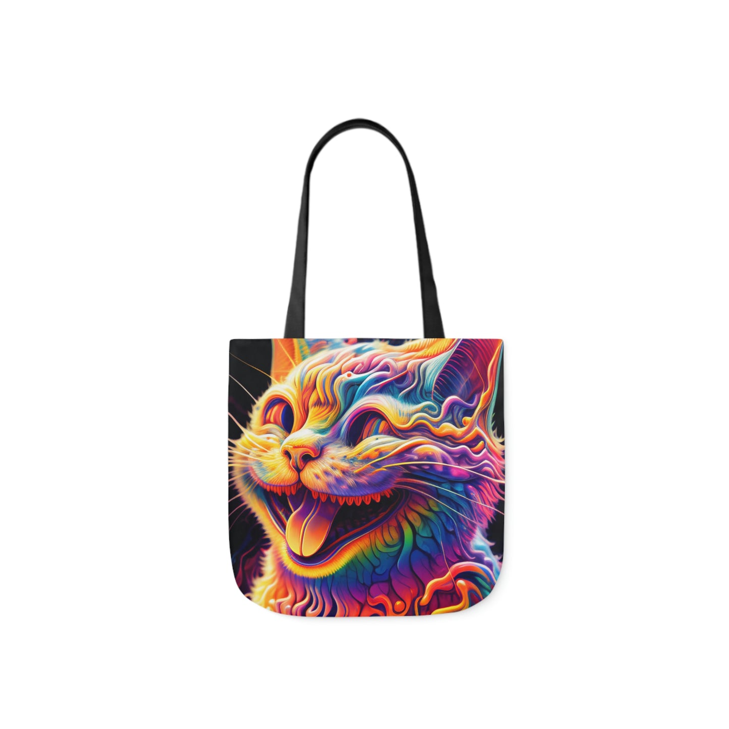 Acid Cat Canvas Tote Bag
