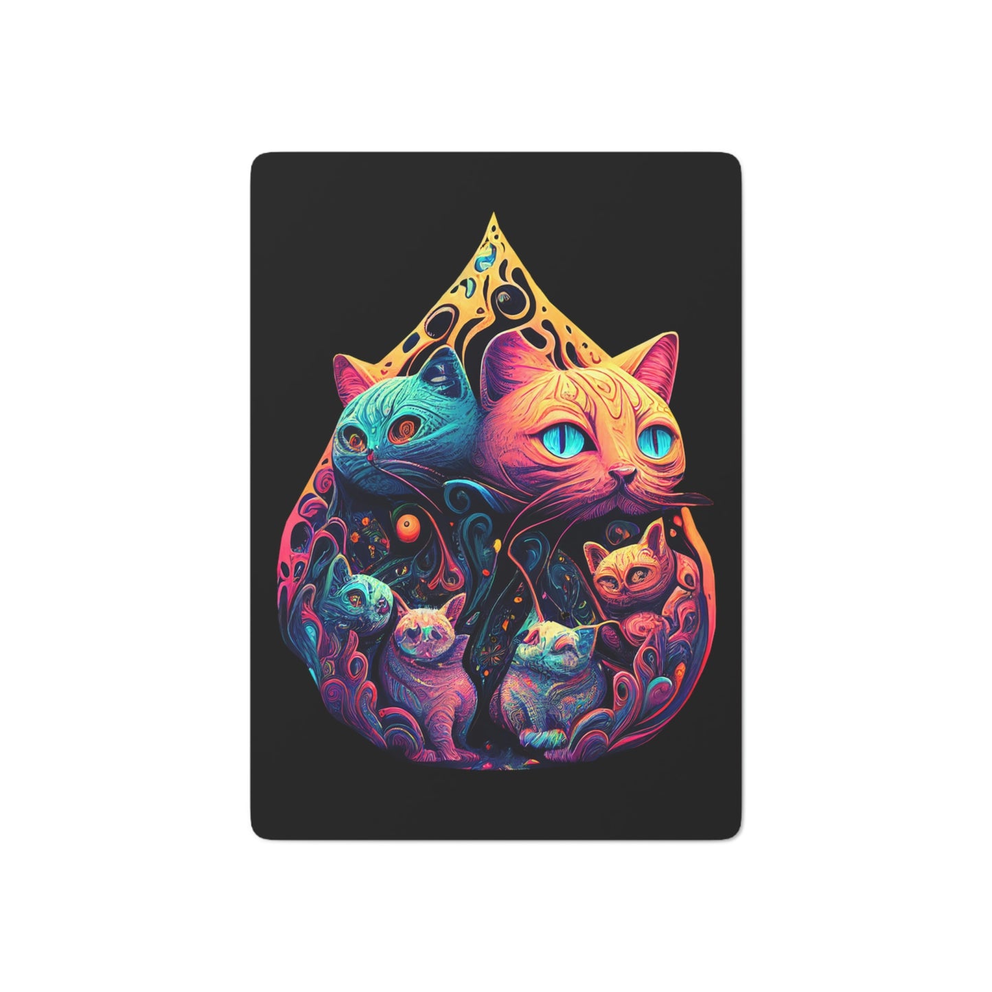 Psychedelic Cats Playing Cards