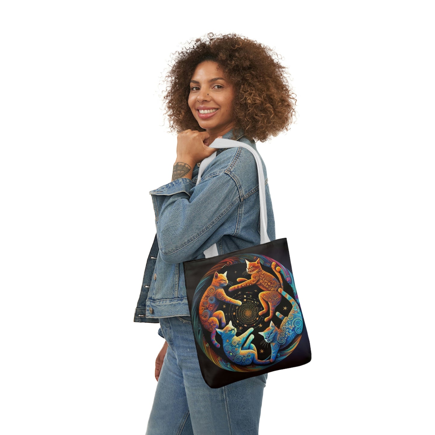 Circling Cats Canvas Tote Bag