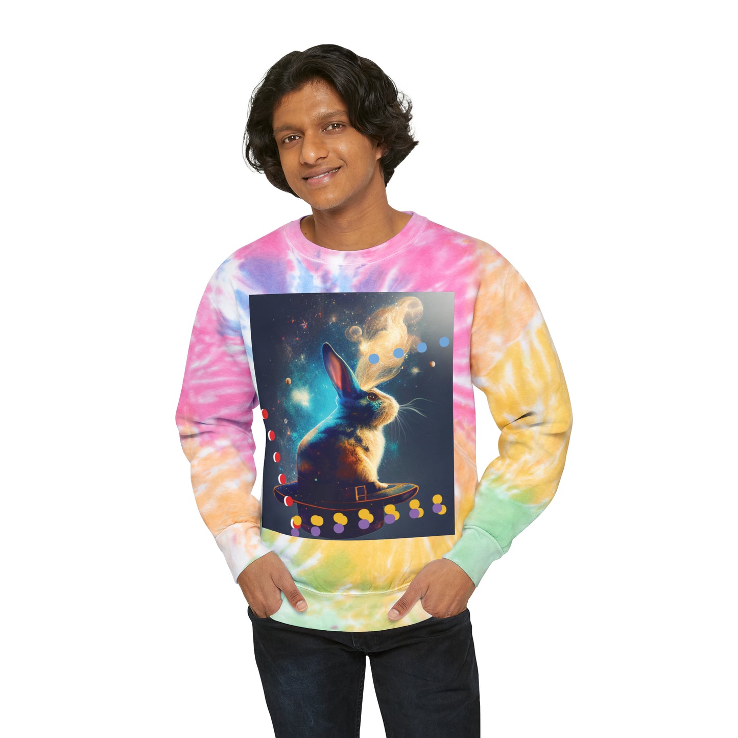 Unisex Tie-Dye Magic Bunny Sweatshirt