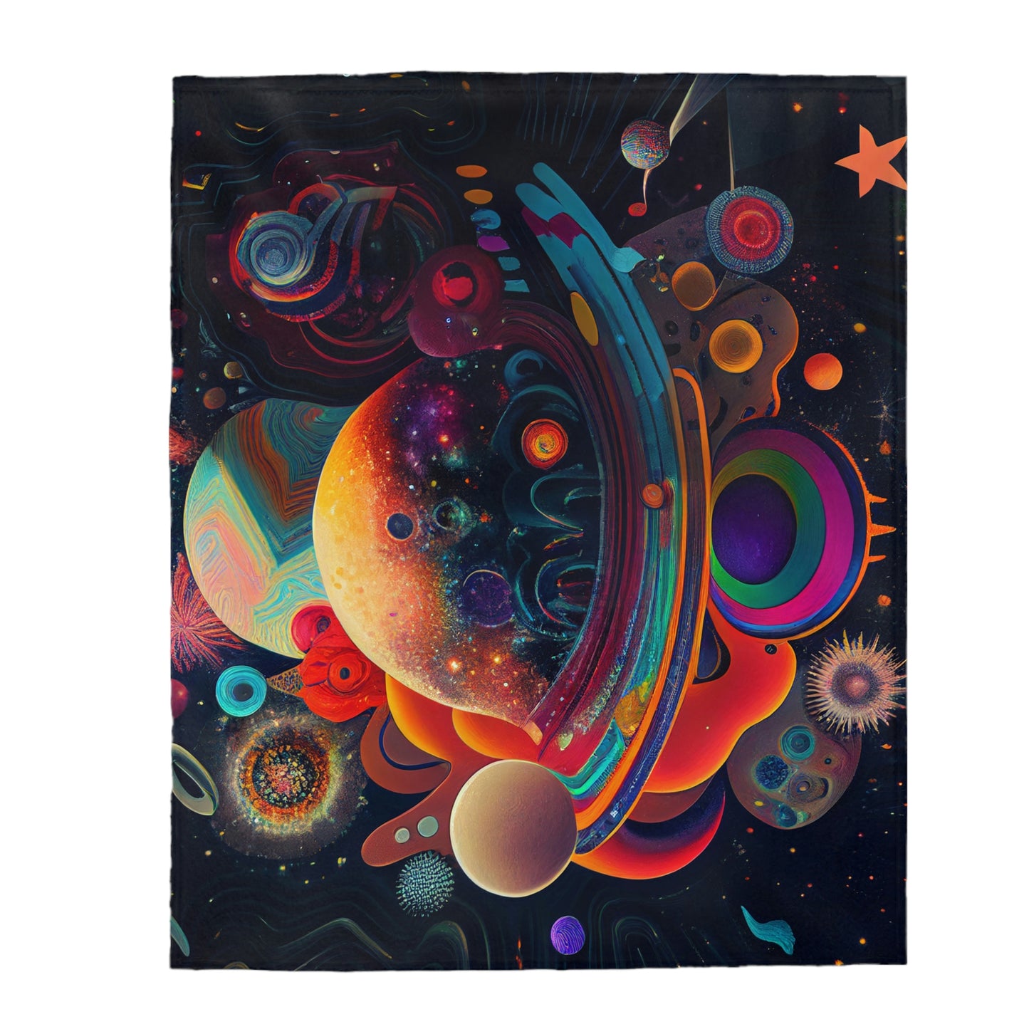 Trippy Planetary Plush Blanket
