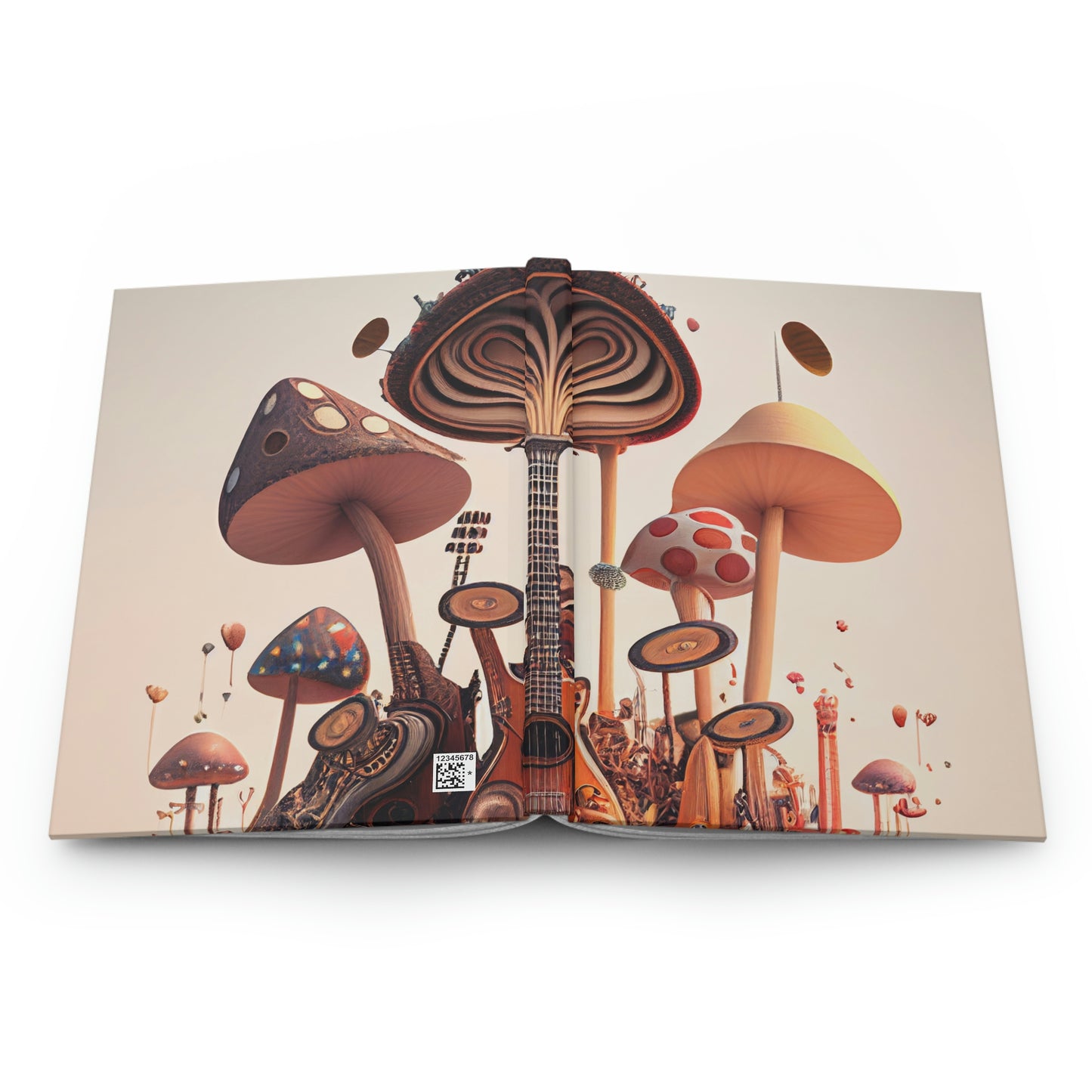 Guitar Mushroom Hardcover Journal