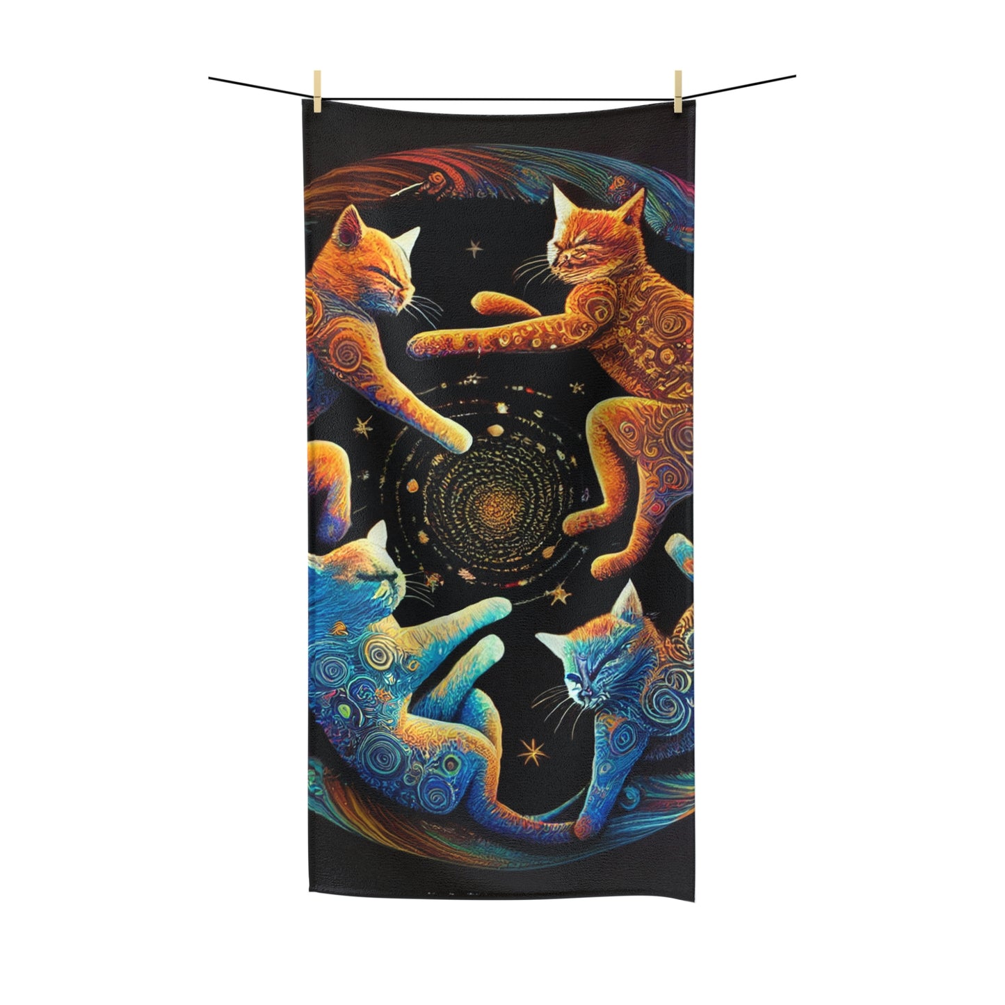 Circle of Cats Psychedelic Towel