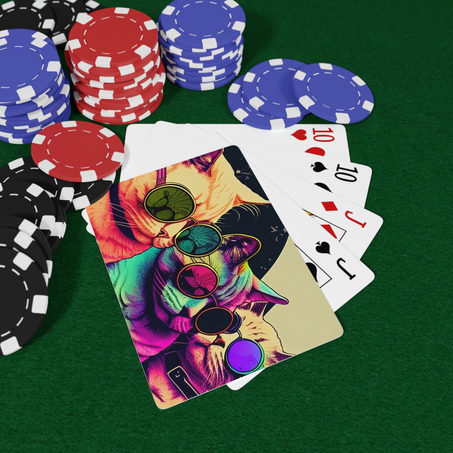 Psychedelic Cats Poker Cards